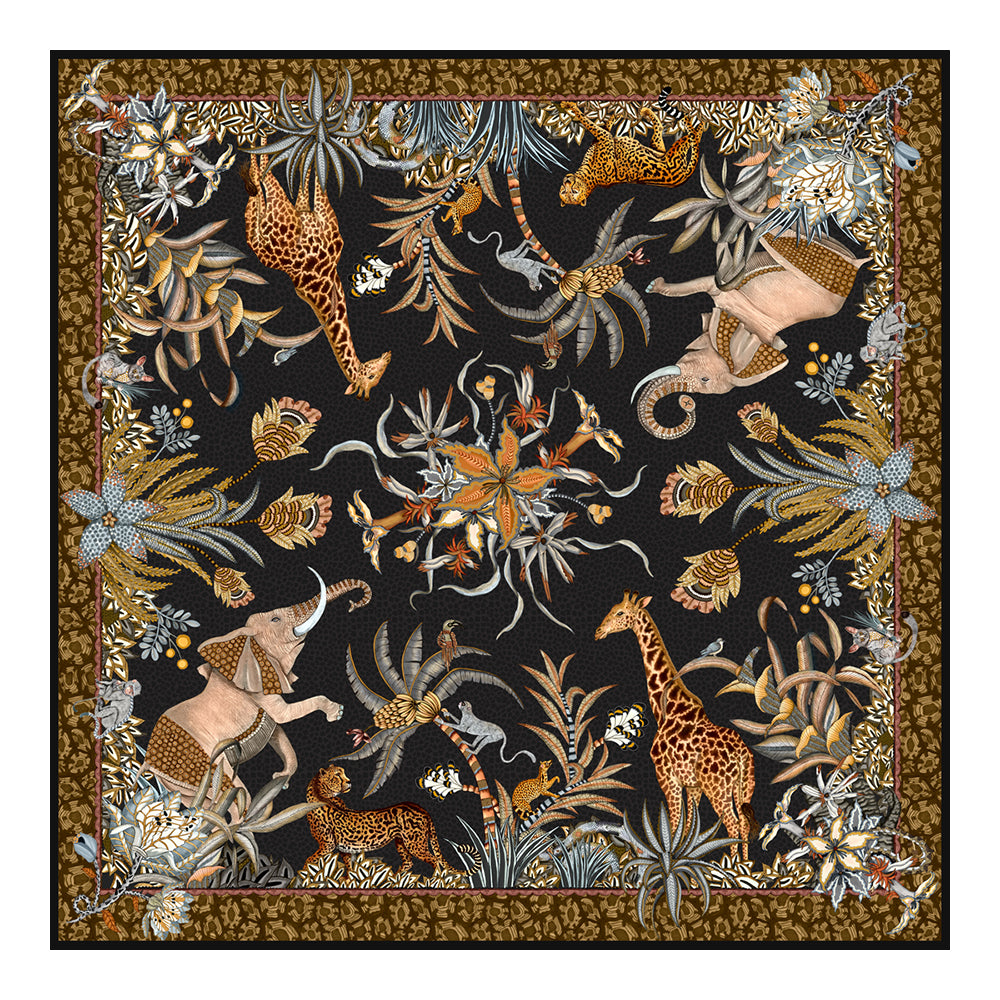 Sabie Forest Gold Sqaure Tablecloth 79"x79"