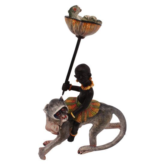 Monkey rider sculpture