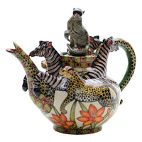 Zebra leopard teapot