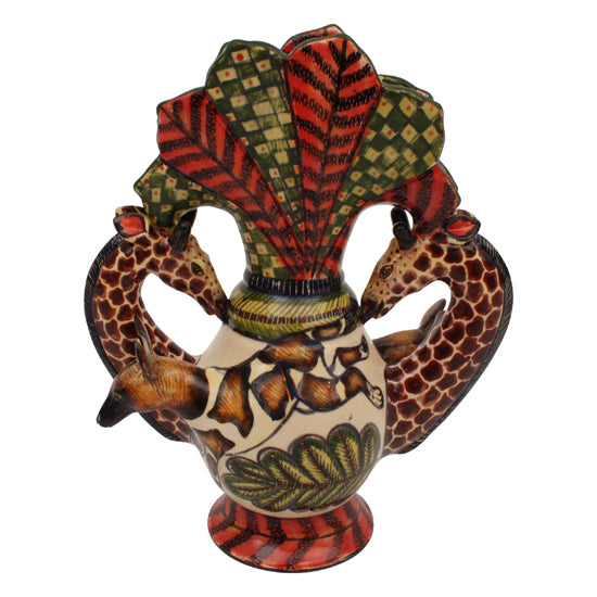 Giraffe & Wild Dog Vase