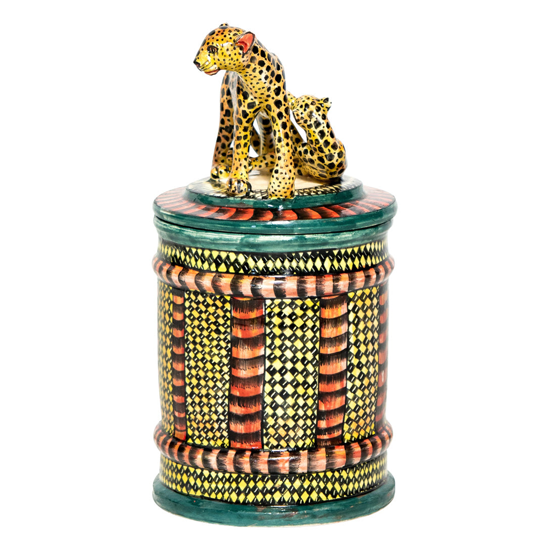 Leopards biscuit jar
