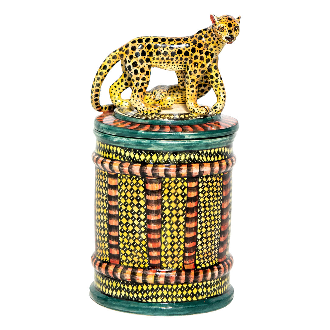 Leopards biscuit jar
