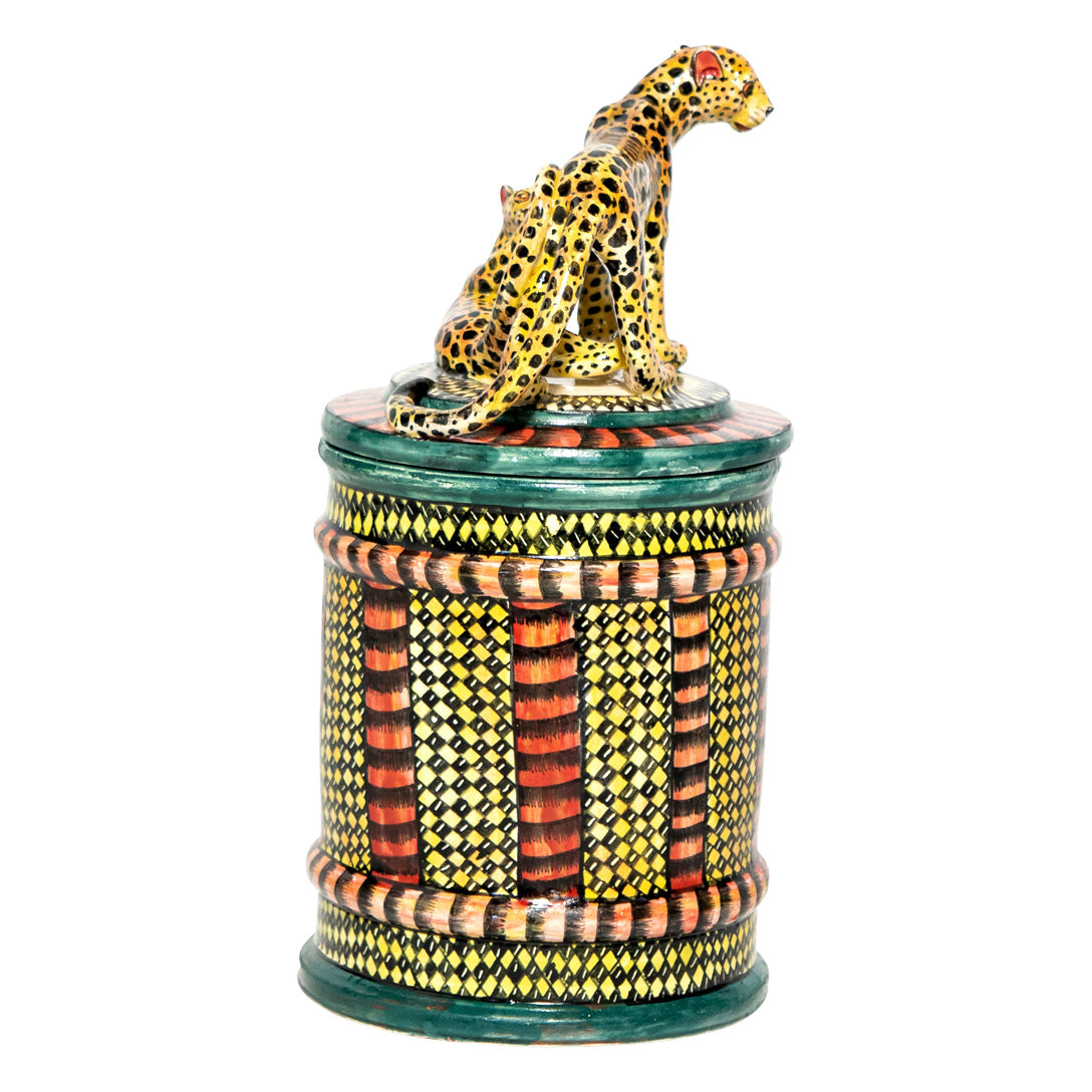 Leopards biscuit jar
