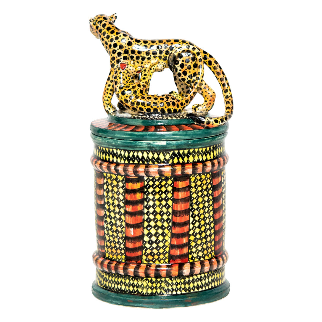 Leopards biscuit jar
