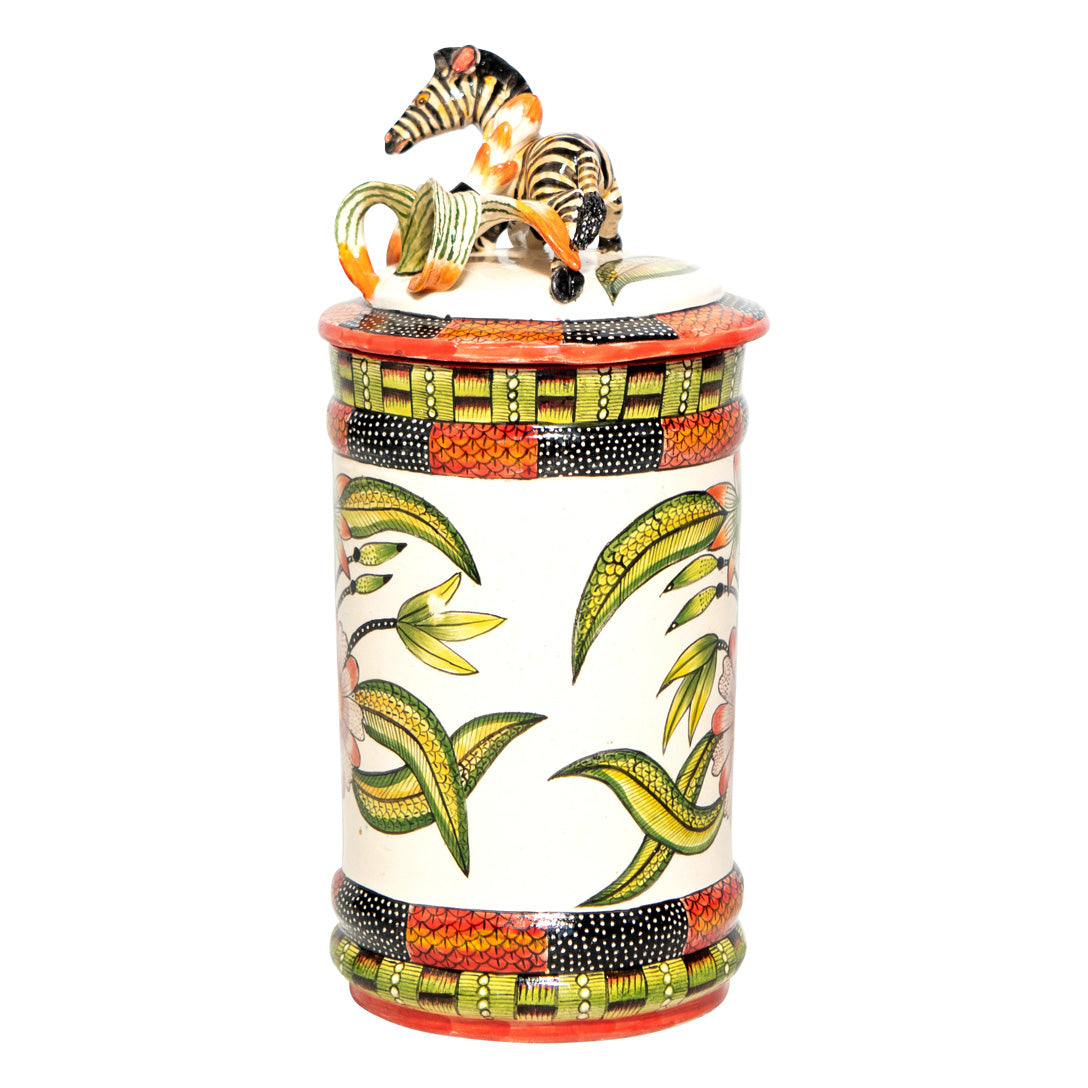 Zebra biscuit cookie jar