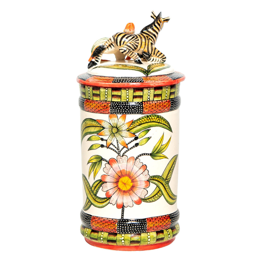 Zebra biscuit cookie jar