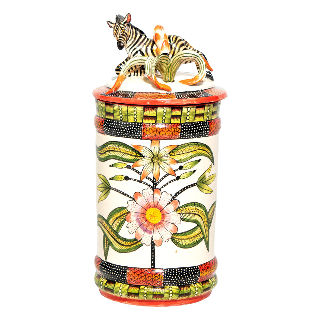 Zebra biscuit cookie jar