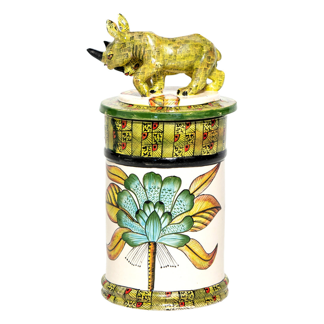 Rhino biscuit cookie jar