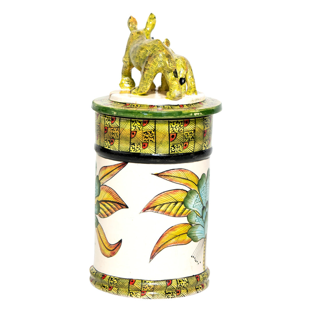 Rhino biscuit cookie jar