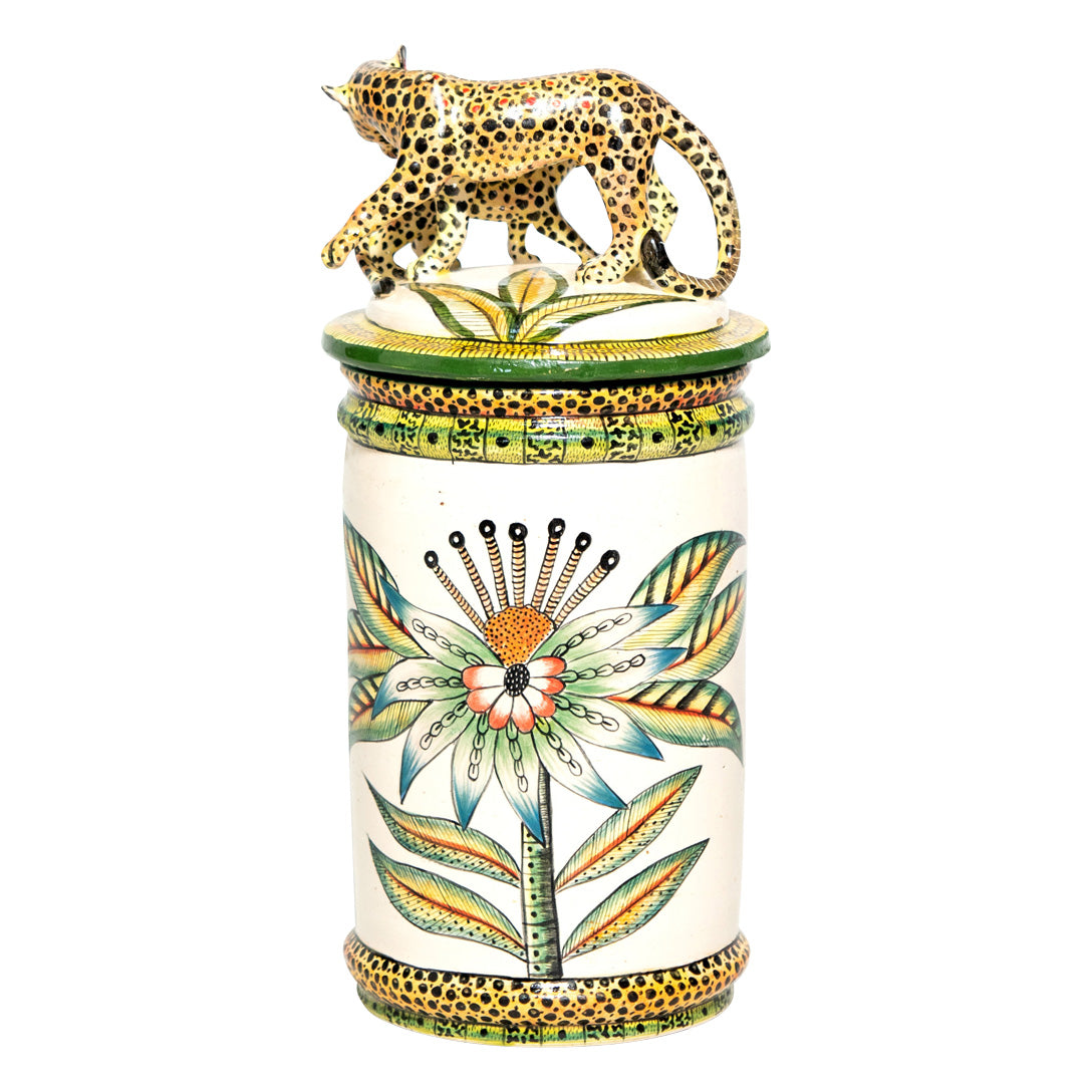 Leopard biscuit cookie jar