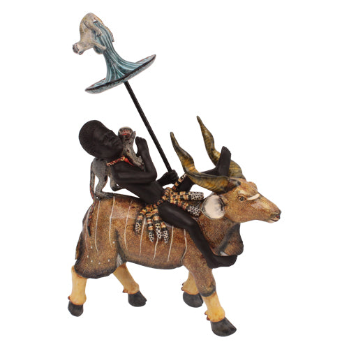 Kudu/bushbuck rider sculpture