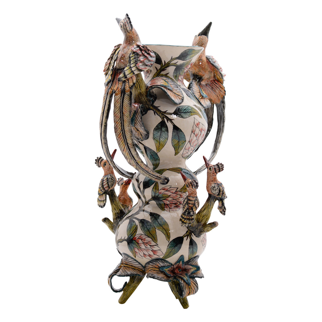 Hoopes protea vase/swallows