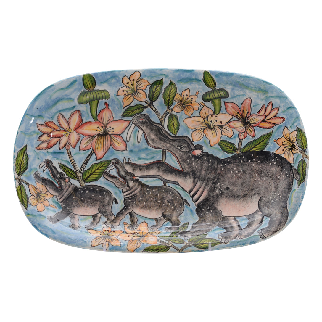 Hippo flower plate - tray